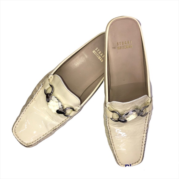 STUART WEITZMAN “Ciaw” Patent Leather Slide On Mules/Clogs Size 8 - Picture 1 of 15